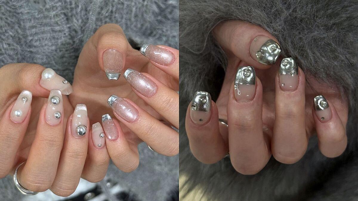 2026美甲推薦「銀色美甲」霧感磁石、低調法式⋯10款範本示範，銀色也能很好搭！