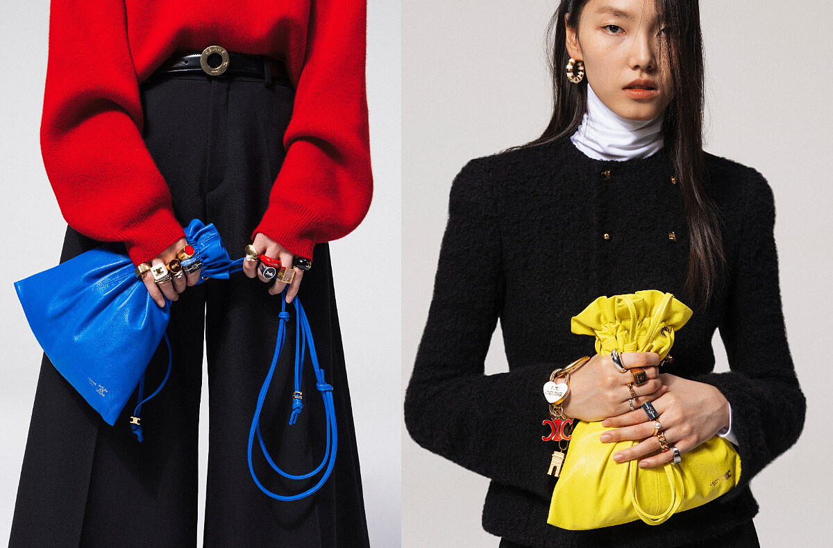 CRYSTAL羊皮革手袋，各NT67,000。