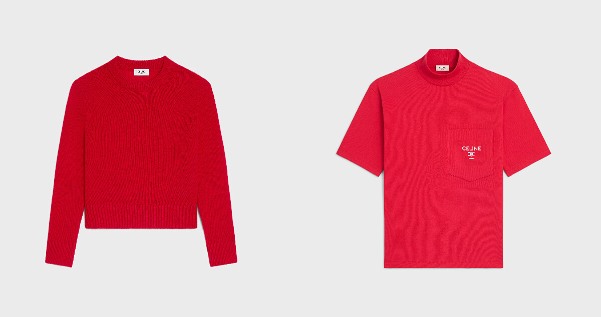 圓領針織毛衣，NT$52,000；立領T恤，NT$24,000。