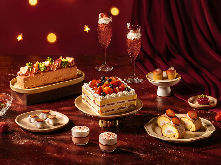 煙波新竹莫內饗宴全新推出冬季聖誕跨年七大草莓主題餐檯22道限定料理、雙冠軍聯名甜點。圖／煙波國際觀光集團提供