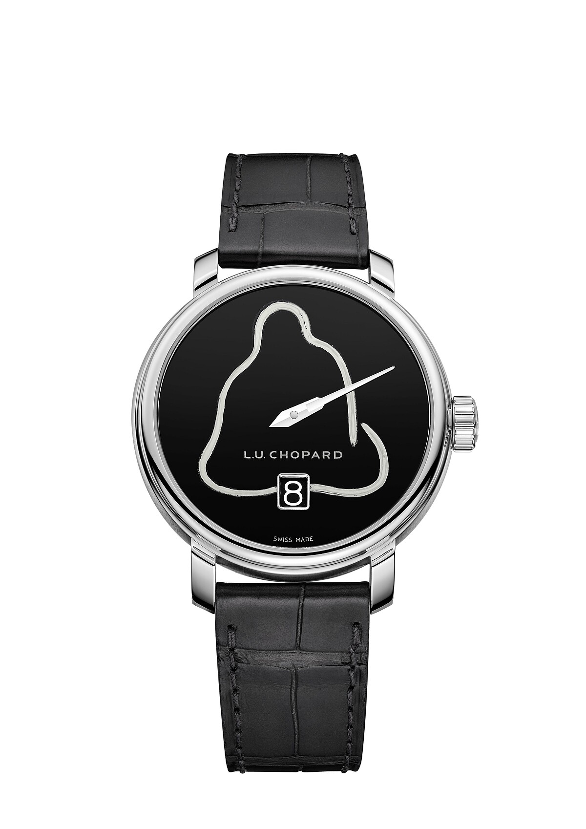 L.U.C Quattro Spirit系列腕錶，大明火琺瑯錶盤飾以「達摩」剪影，全球限量發行8枚，Chopard 