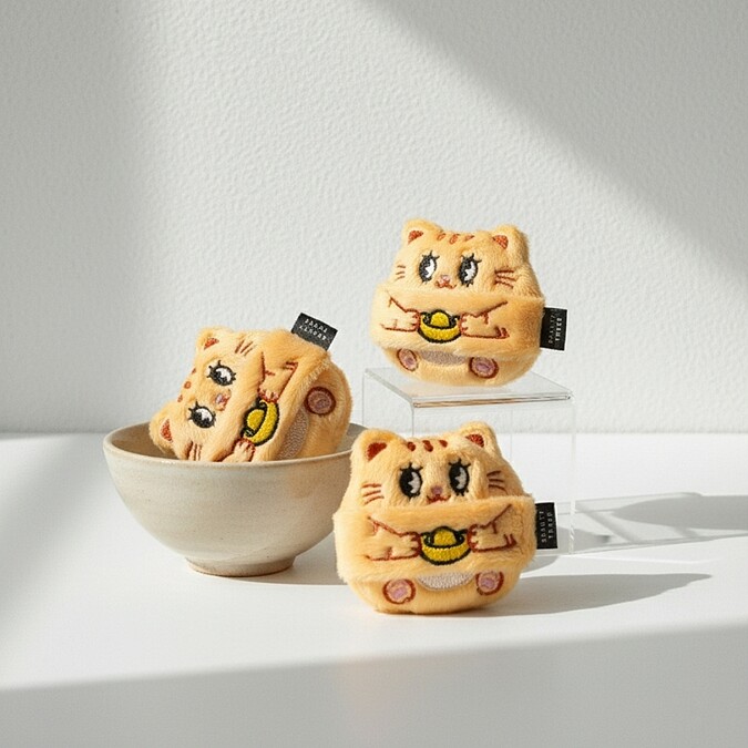 永和三美人「喵粉引力」蜜粉撲新年特別版-橘有錢，原價NT168、新年特價 NT148(康是美獨賣)