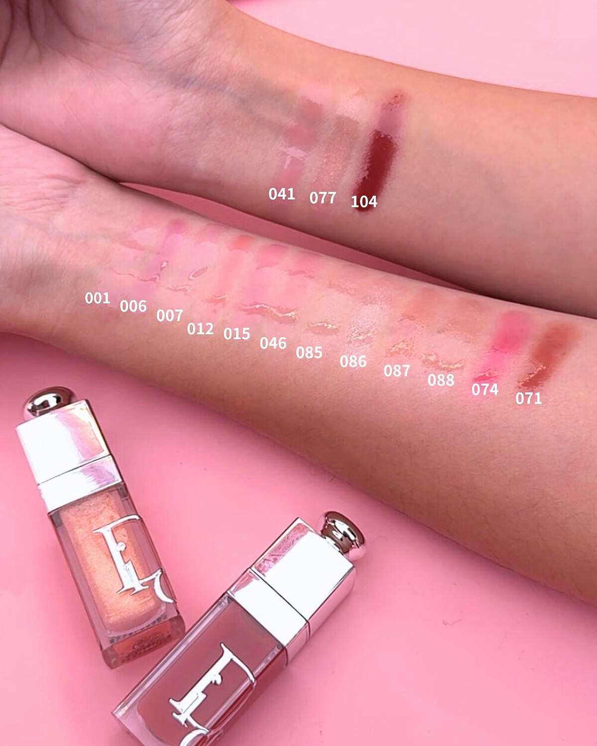 迪奧粉漾水光唇釉全16款試色。