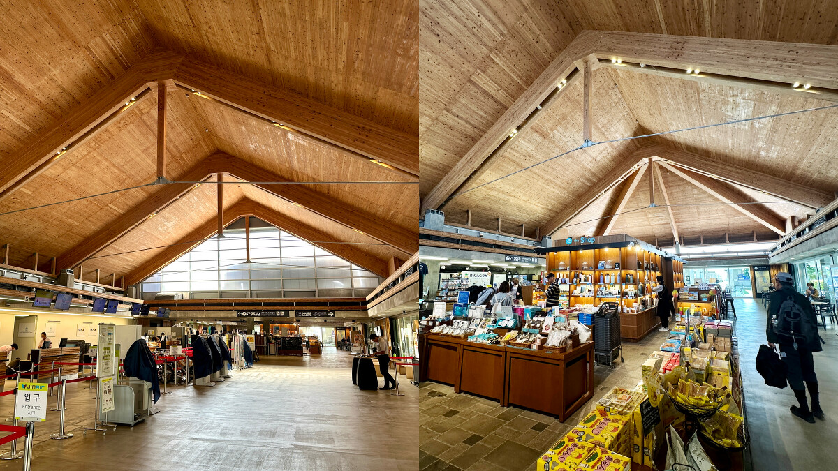 下地島機場以木色為基調，散發濃厚度假風情