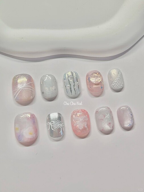 夢幻奔馳獨角獸美甲範本(Photo/小紅書@Chu Chu Nail🥨)
