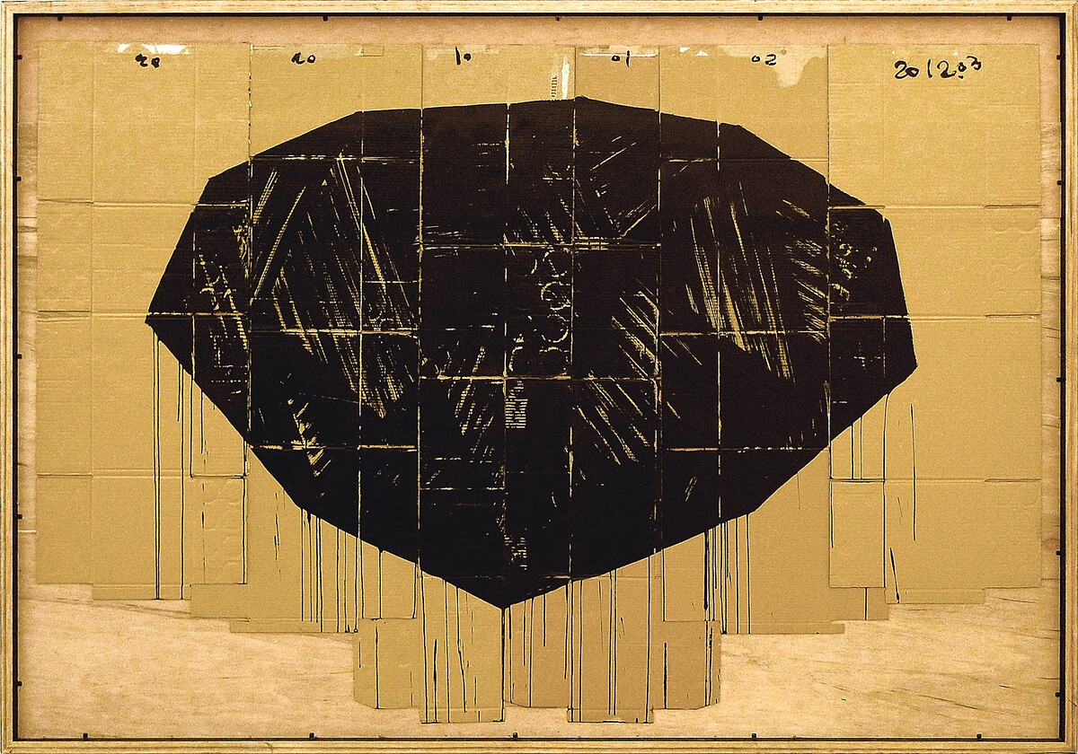 劉秋兒《抗2-13 在六塊紙箱拼湊的畫面塗上一個洞》