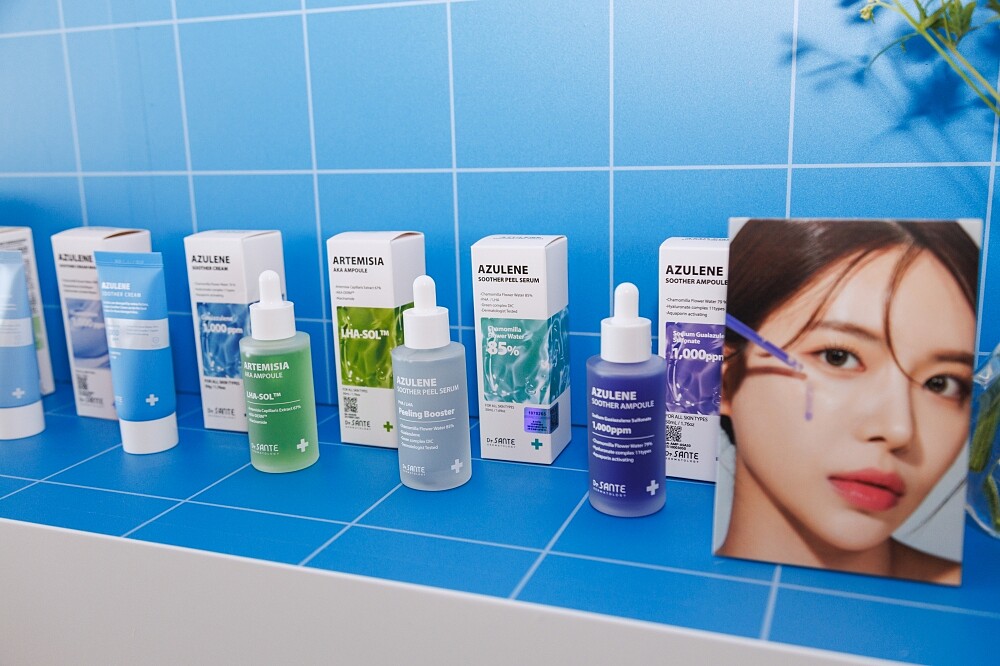 Dr.SANTE韓國善對甘菊藍舒緩修護產品系列。