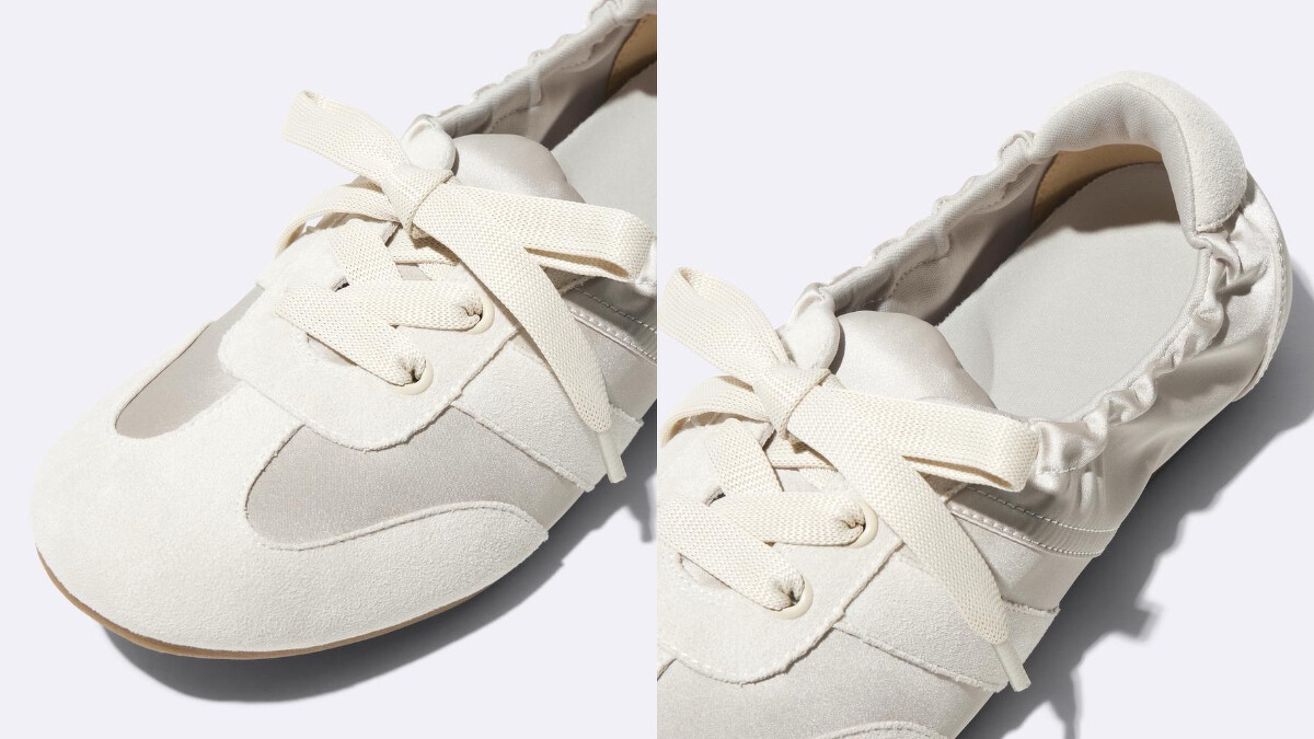 GU抓褶芭蕾運動鞋，NT$790。