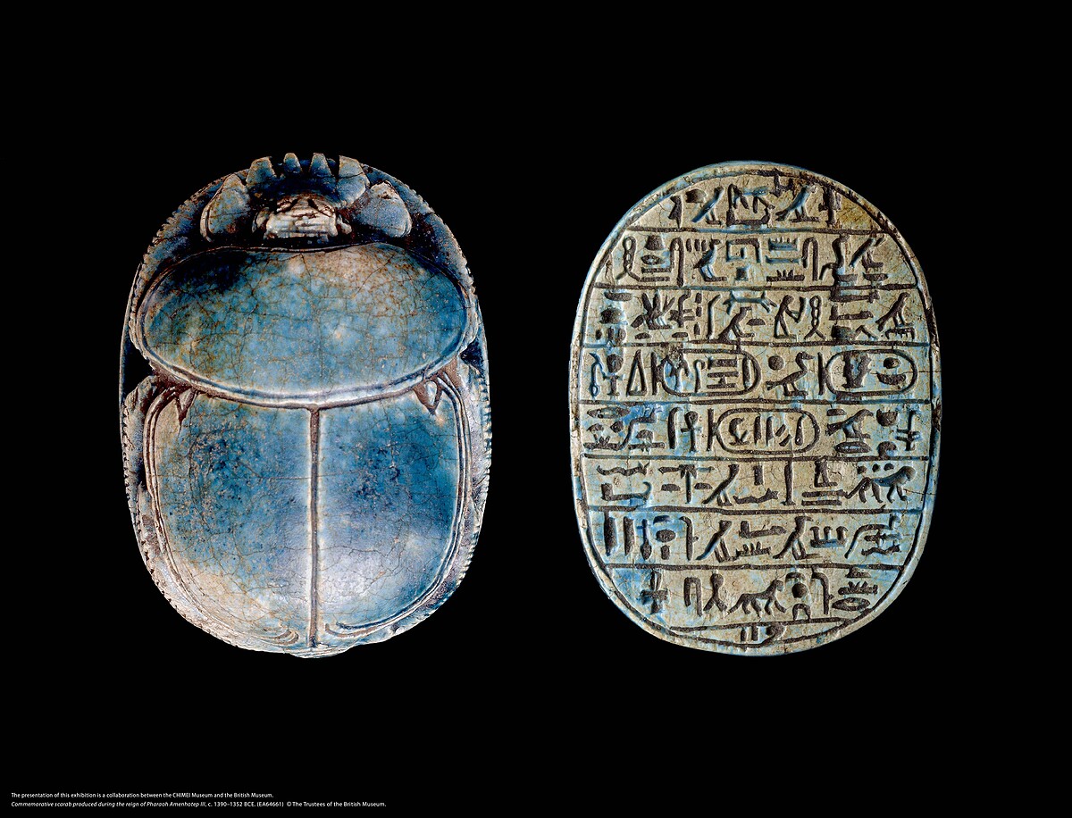 阿蒙霍特普三世在位時期製作的聖甲蟲：獵獅，約西元前1390&ndash;1352年。（EA64661）圖片版權：大英博物館理事會