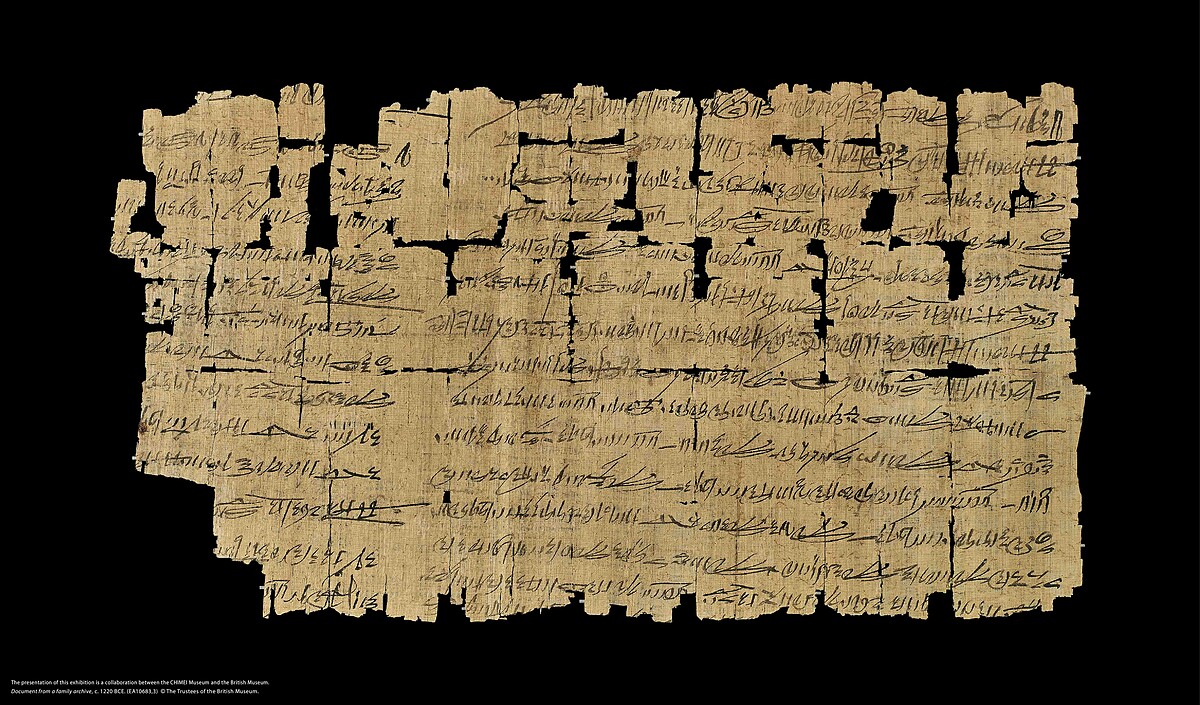 家族檔案文書（正面），約西元前1220年。（EA10683,3）圖片版權：大英博物館理事會