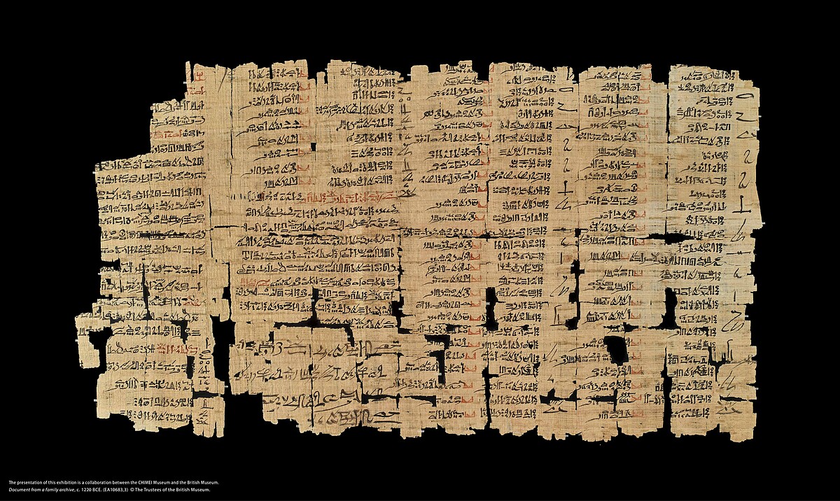 家族檔案文書（背面），約西元前1220年。（EA10683,3）圖片版權：大英博物館理事會