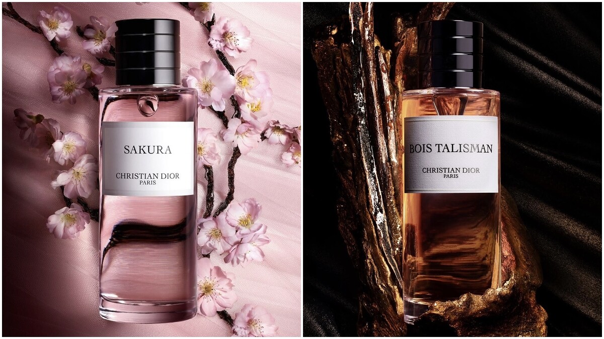 左：迪奧香氛世家 粉紅櫻花香氛；右：迪奧香氛世家 忘憂聖木香氛