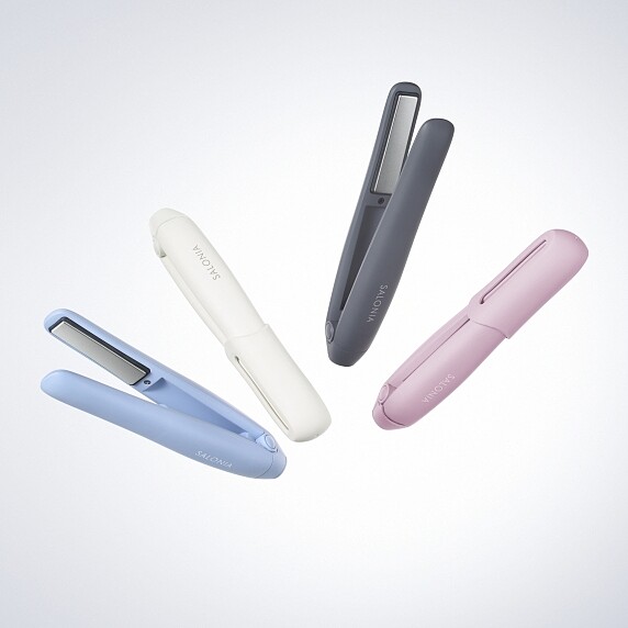 SALONIA 12mm無線離子夾有白色、灰色、粉紅色、藍色四種顏色可選擇。