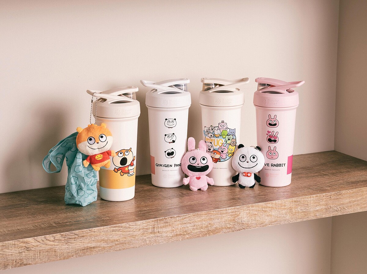限量絨毛玩偶飲料提袋加價購$299、限量Blender Bottle不鏽鋼隨行杯加價購$799(圖片來源/7-11提供)