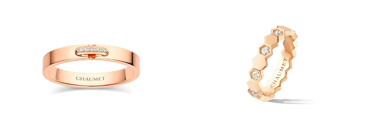 iens Évidence 18K玫瑰金鑽石戒指、Bee de Chaumet 18K玫瑰金鑽石戒指。