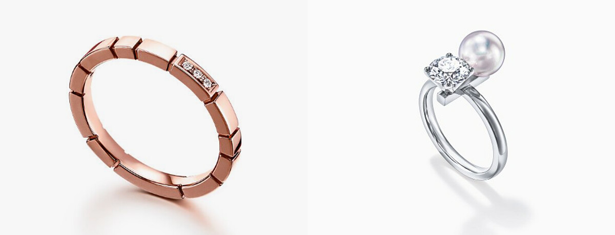 PIANO(鋼琴)系列婚戒、balance duo pearl & diamond 戒指。