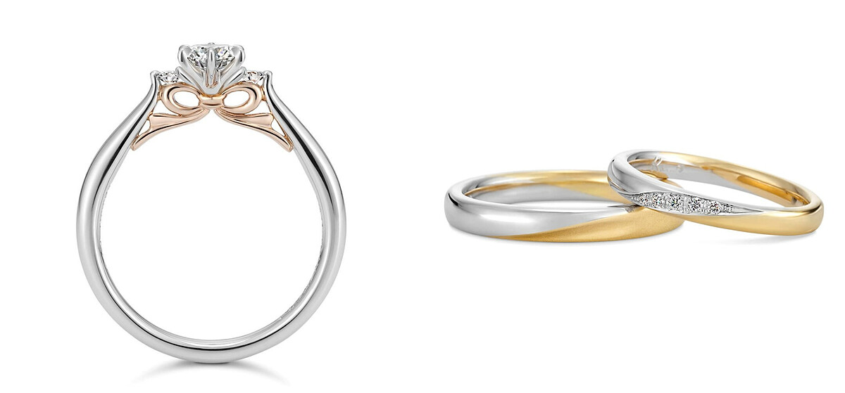 Ribbon訂婚鑽戒系列、Share結婚對戒。