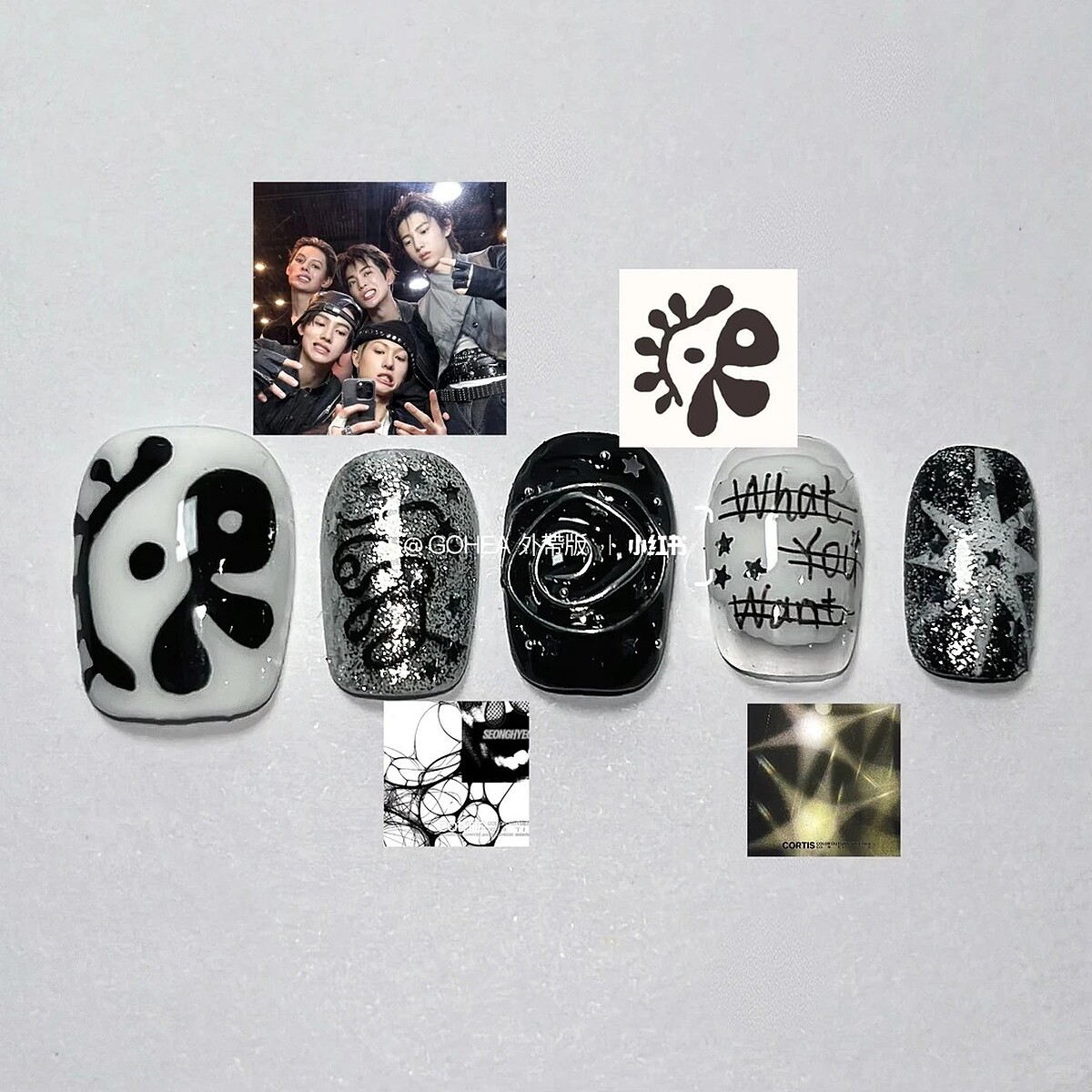 CORTIS應援美甲範本(Photo/小紅書@GOHEA 外帶版)