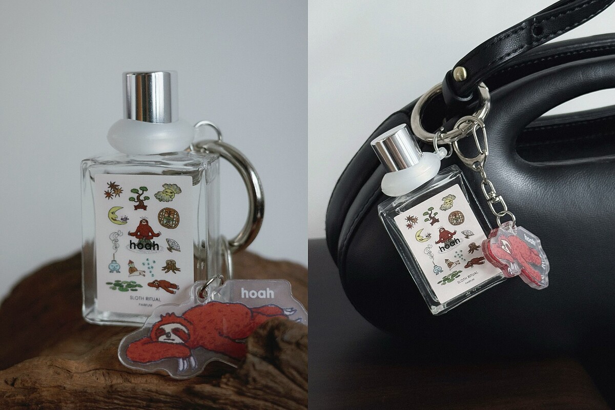 hoah滾珠香水系列附贈專屬動物掛飾。