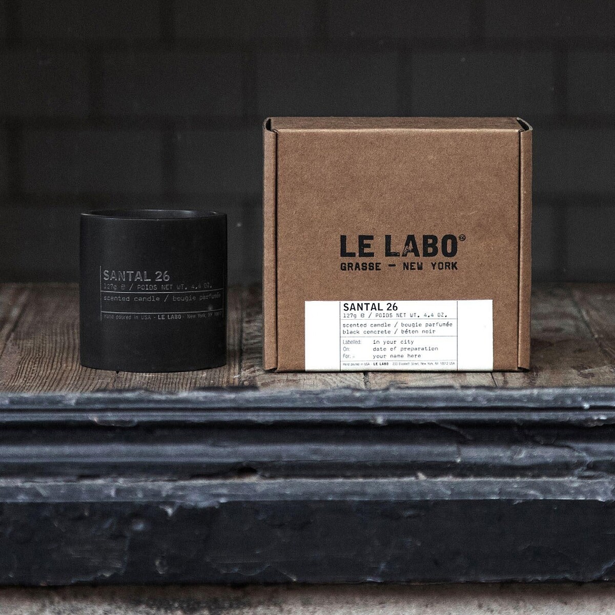 Le Labo SANTAL 26檀香 26黑色水泥香氛蠟燭中型127g，NT2,600、大型1.2kg，NT18,000