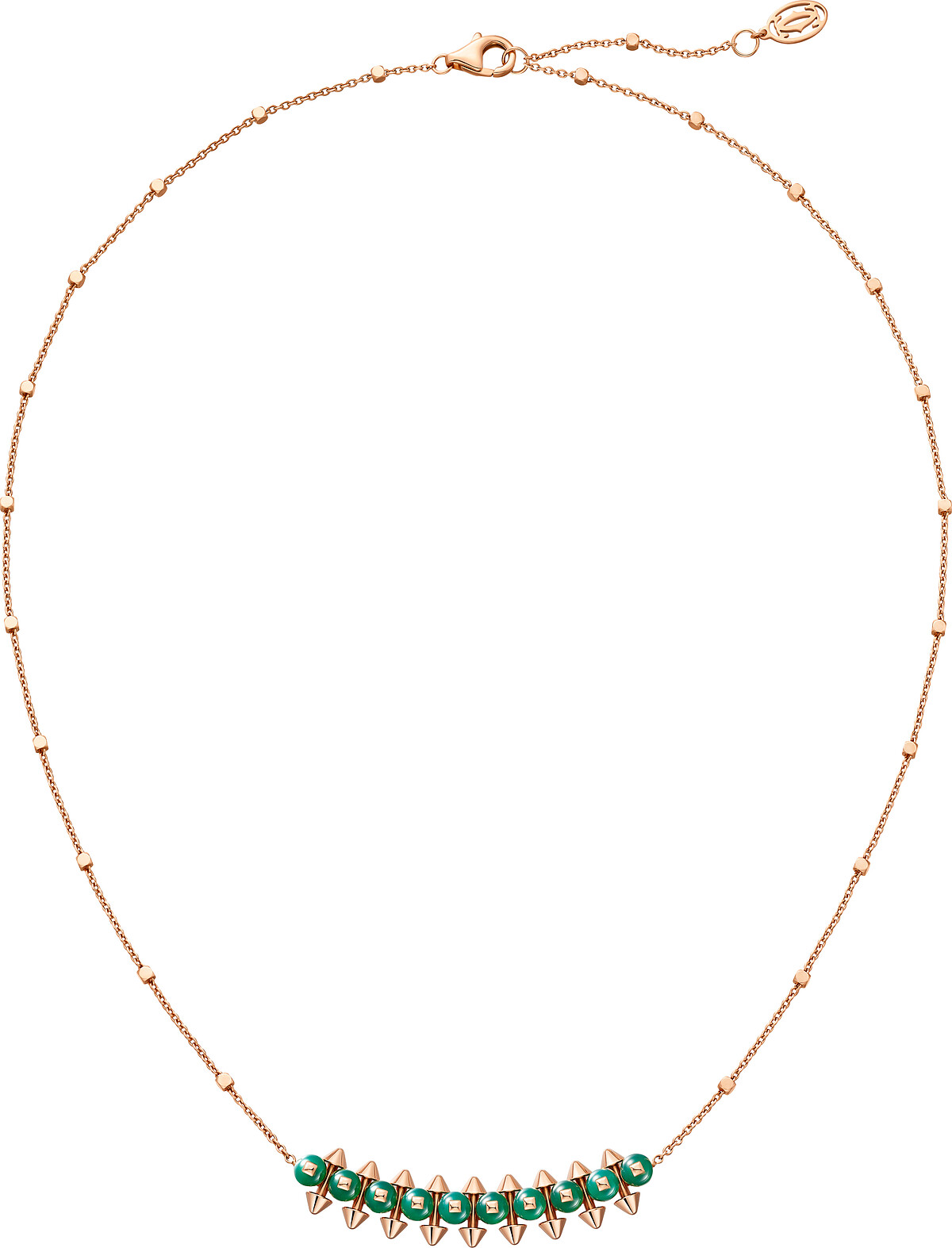 Clash de Cartier 吊墜項鍊 玫瑰金,染綠色瑪瑙。 建議售價NTD$178,000