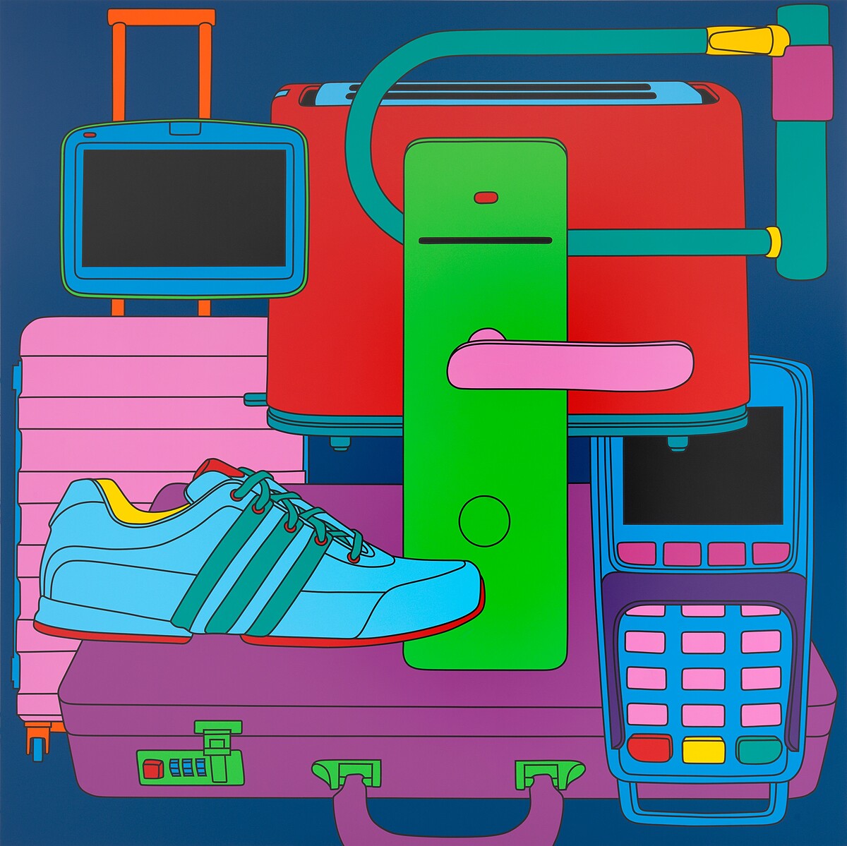 麥可.克雷格-馬丁《空間II》,2016,壓克力彩、鋁板,300 × 300 cm © Michael Craig-Martin. 藝術家版權所有,攝影:Mike Bruce,圖片提供:高古軒。