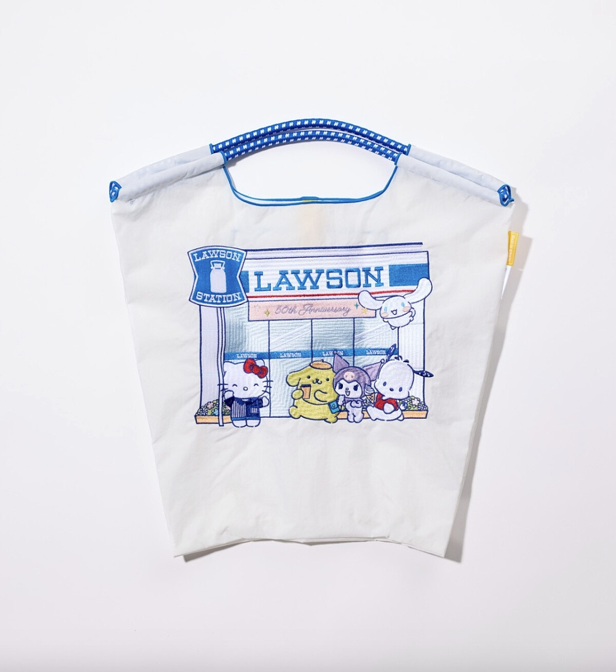 Lawson在日本開設首家門市50週年，推出限定刺繡環保袋，Lawson &times; Ball & Chain &times; Sanrio三品牌聯名爆紅，可愛萌樣絕對要收。
