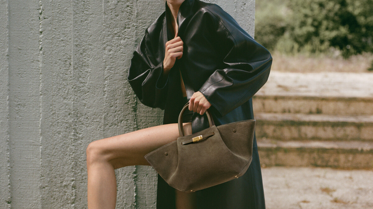 Midi New York Deep Khaki Perforated Suede