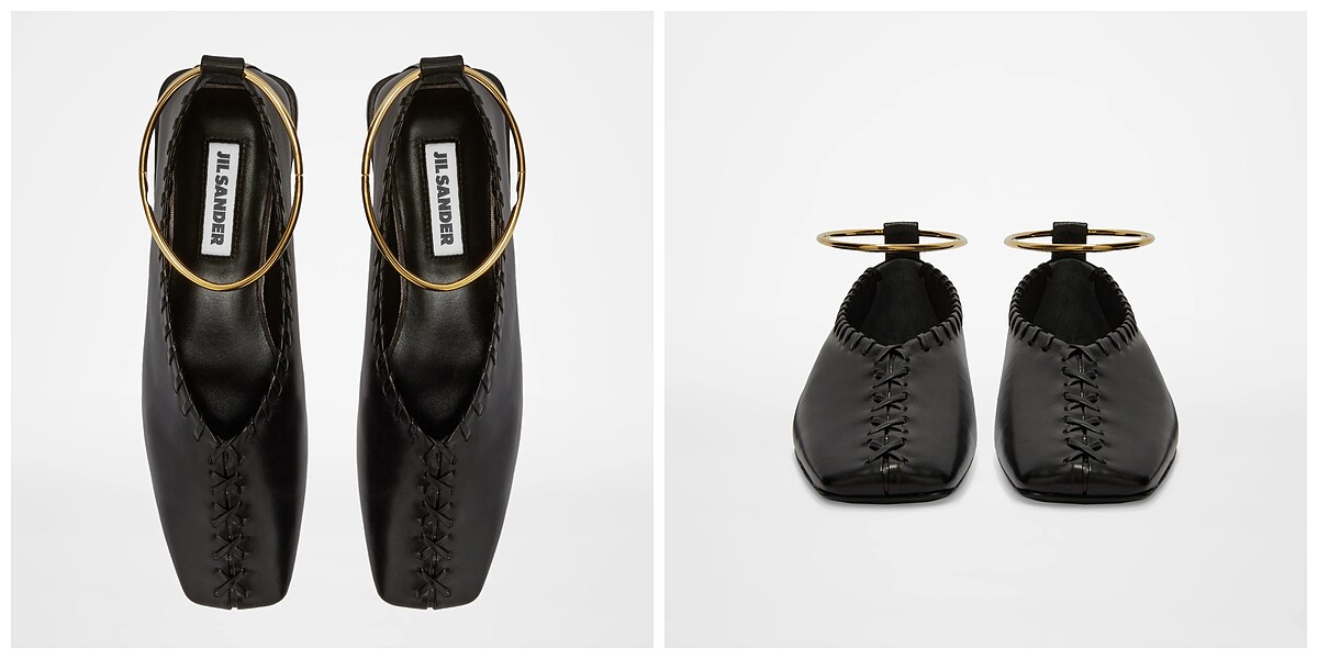 金屬環方頭芭蕾舞鞋NT32,300 。