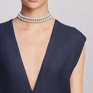 TASAKI，Sequence Diamonds頸鍊，18K金，阿古屋珍珠、鑽石，價格店洽。