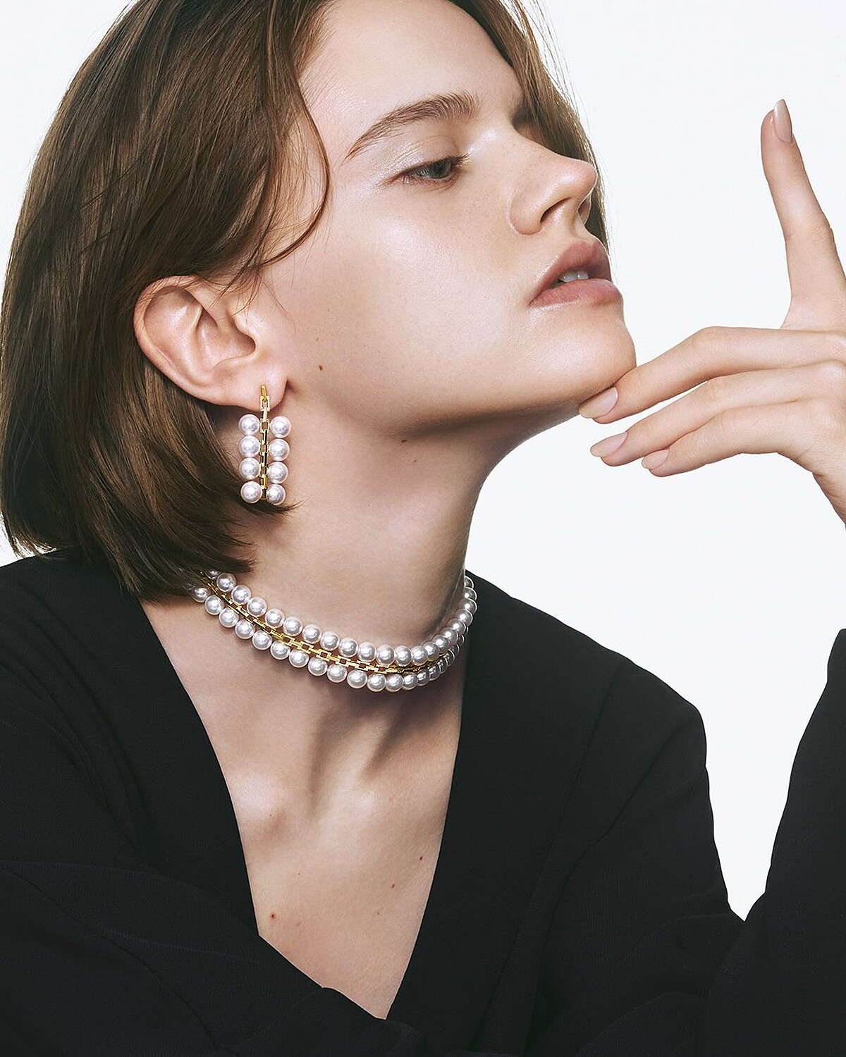 TASAKI，Sequence Diamonds頸鍊，18K金，阿古屋珍珠、鑽石，價格店洽。