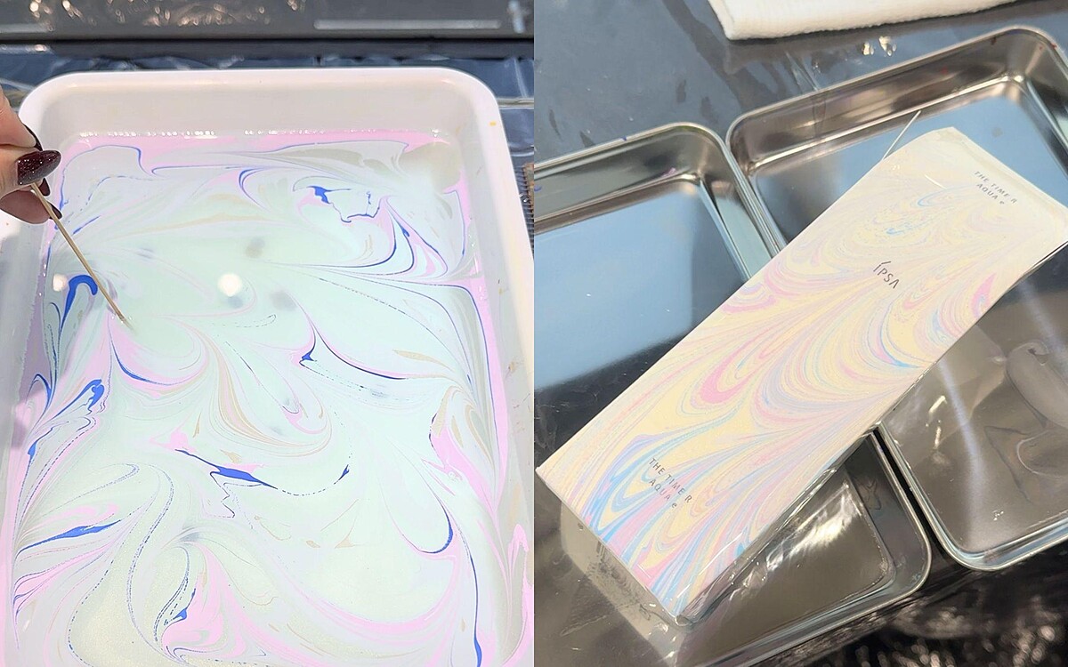 Marbling Art（大理石花紋紙藝術）體驗。