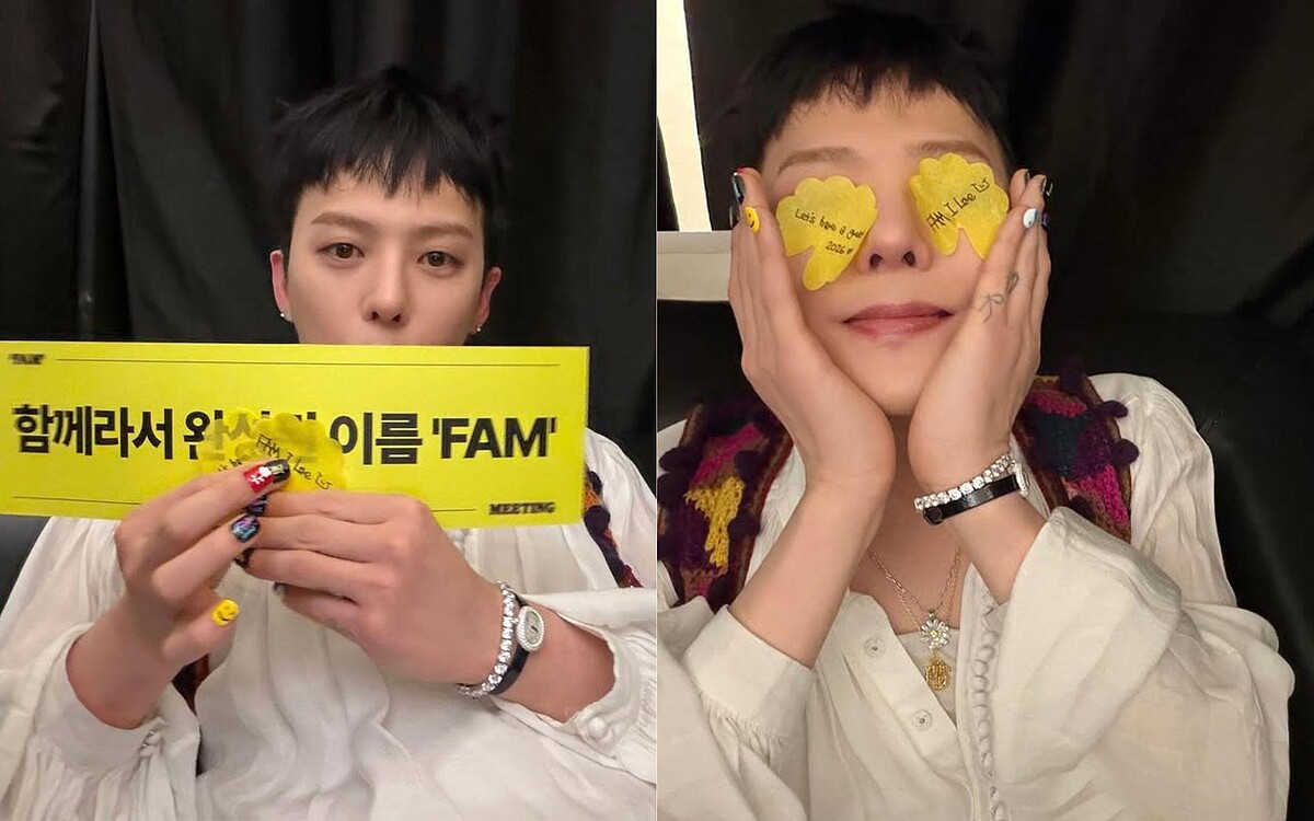 GD權志龍在紙花上向粉絲告白。Photo/ IG @fanplusonedotcom