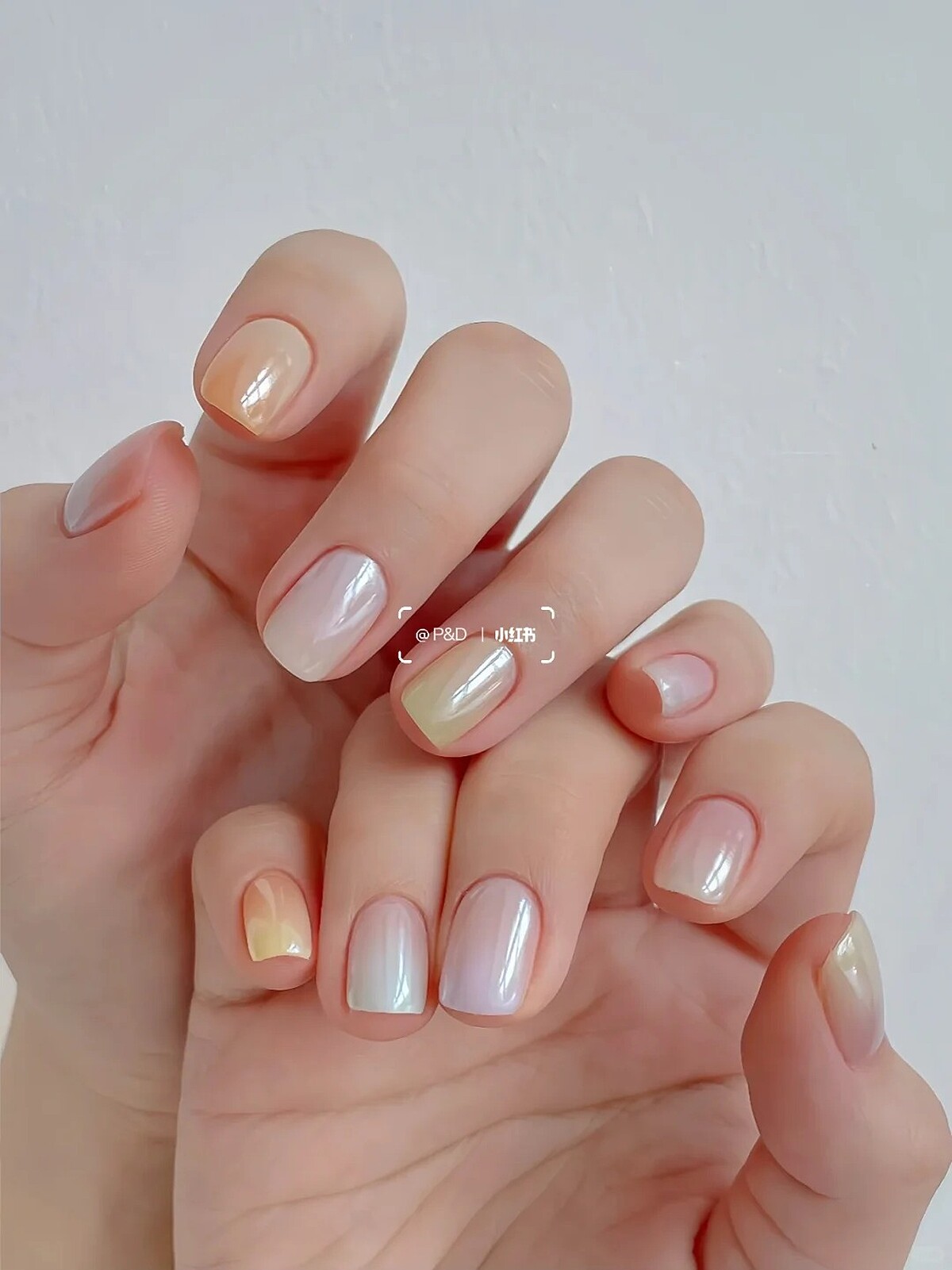 鏡面馬卡龍美甲範本(Photo/小紅書@P&D)