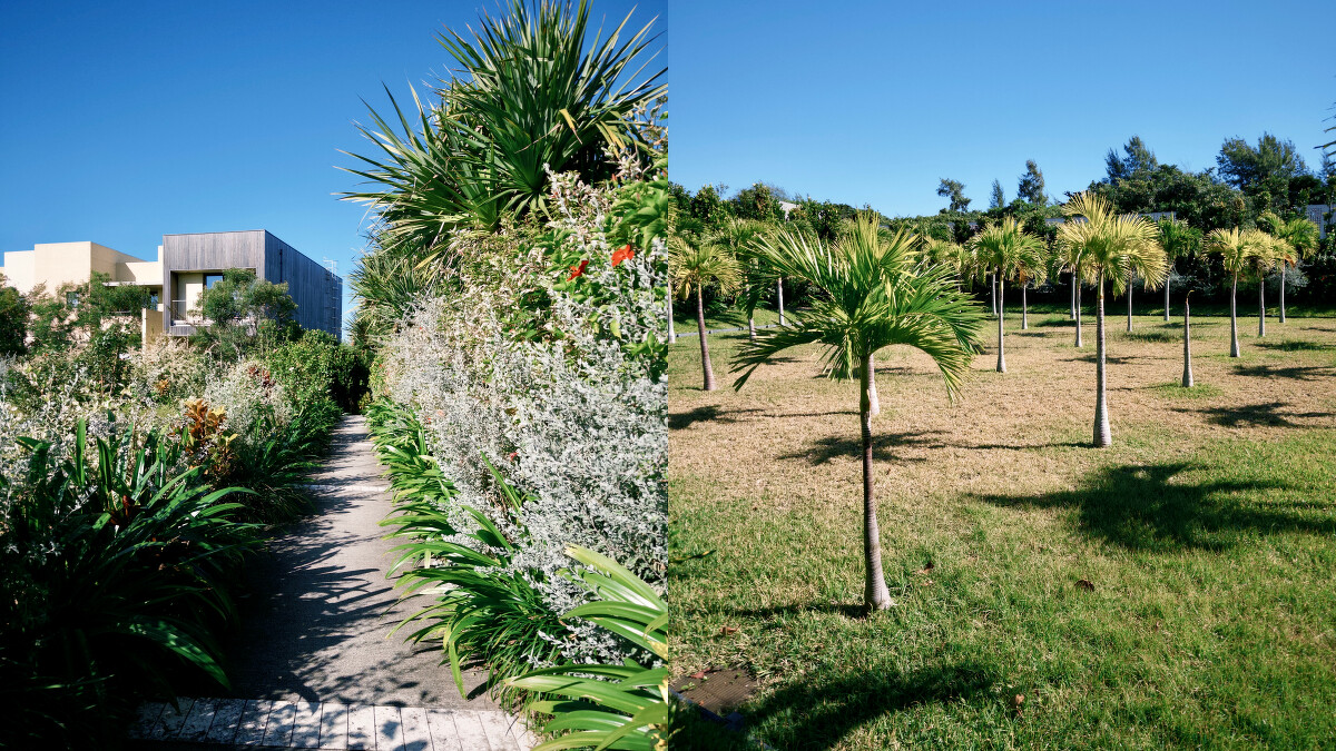 穿越隨著季節變換色彩的花園，方能抵達客房