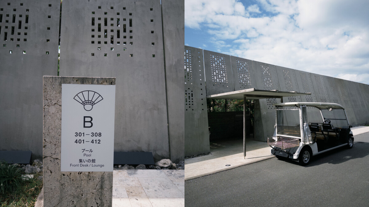 城牆外設置接駁站點，可以搭乘高爾夫球車輕鬆穿梭園區