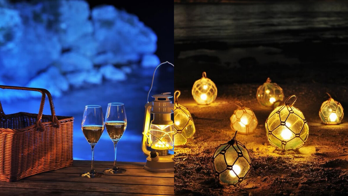 在唯美燈光點綴下享用晚餐，打造別於以往的海邊回憶。