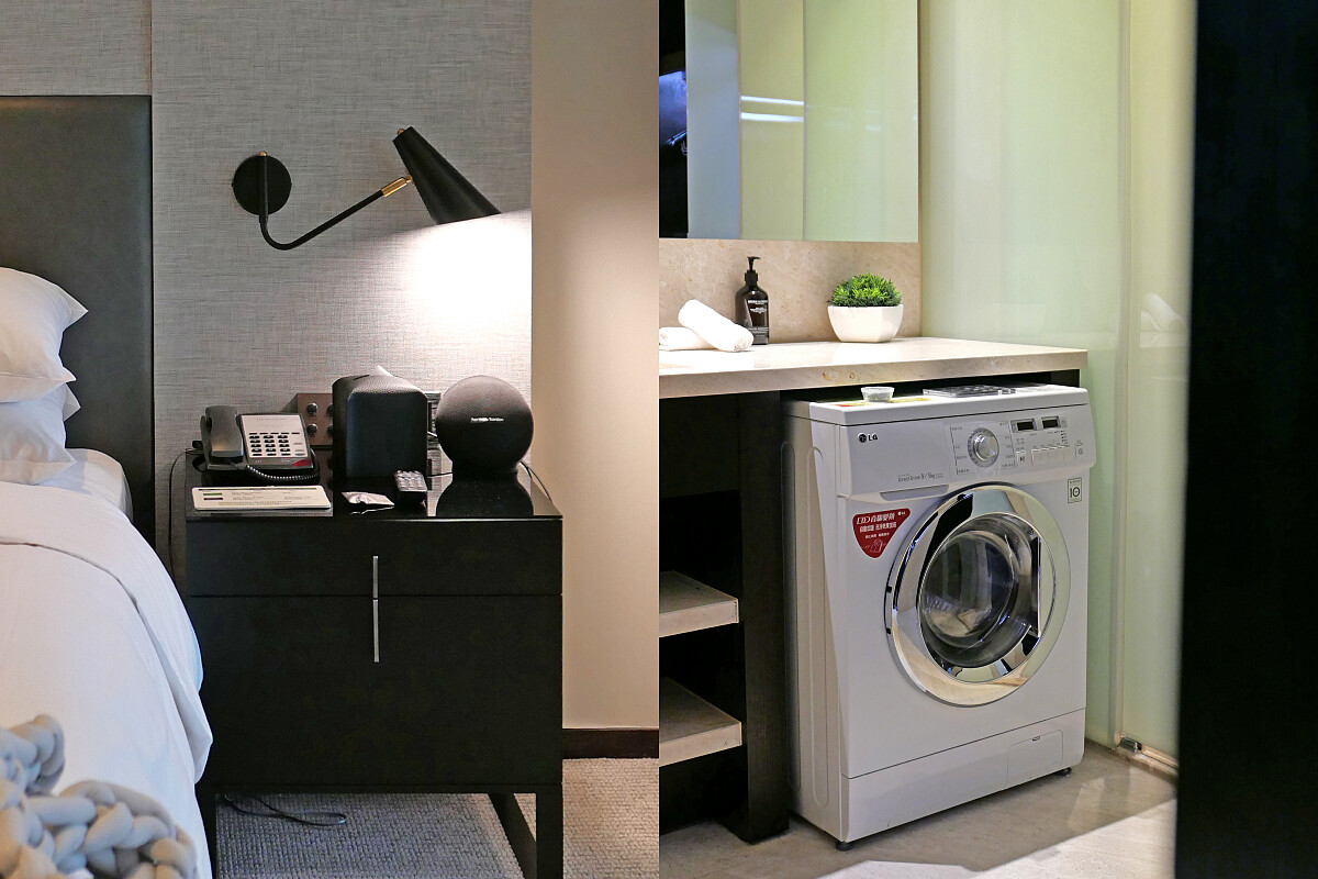 音響、洗衣機一應俱全，也適合商務客長期留宿。