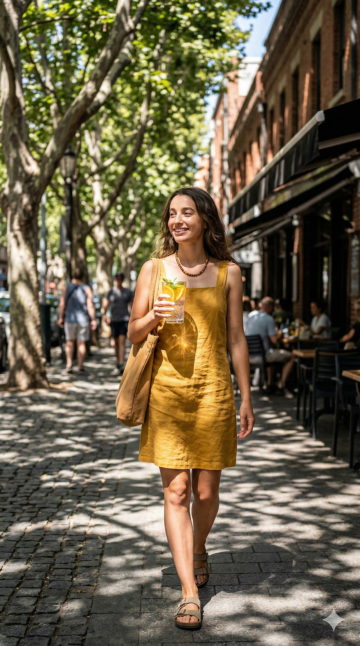 比例為 9:16： AI 強調垂直線條和模特兒的全身動態