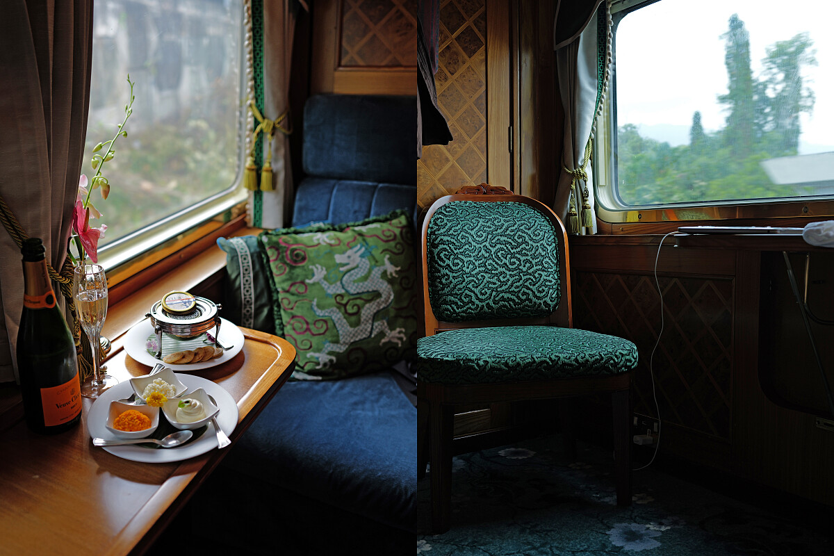 可在艙房內享用以馬來西亞當地魚子醬為題的下午茶。