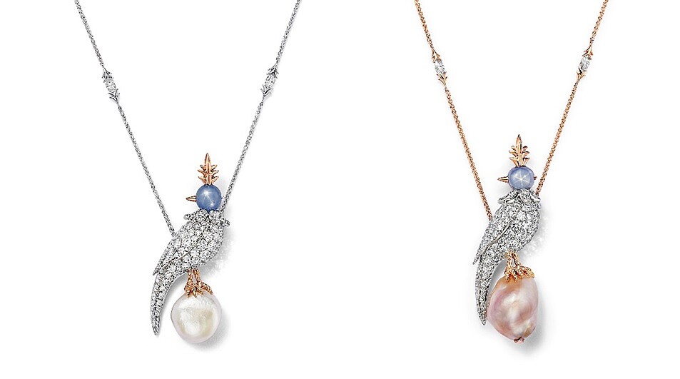 Tiffany珍珠石上鳥高級珠寶膠囊系列鏈墜