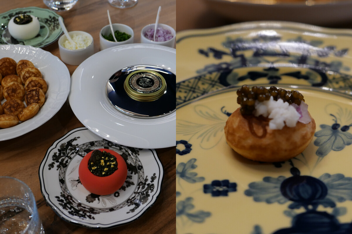 提供各式魚子醬品嚐方式。