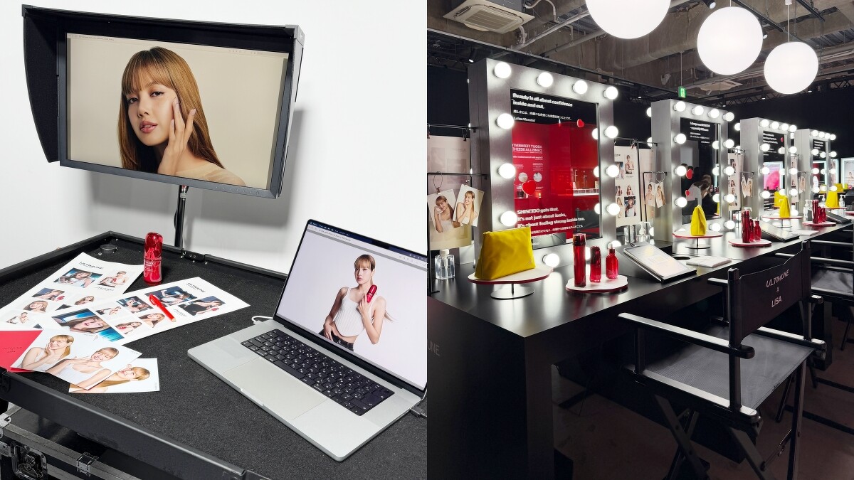 「ULTIMUNE with LISA」快閃店的幕後花絮區與產品體驗區。