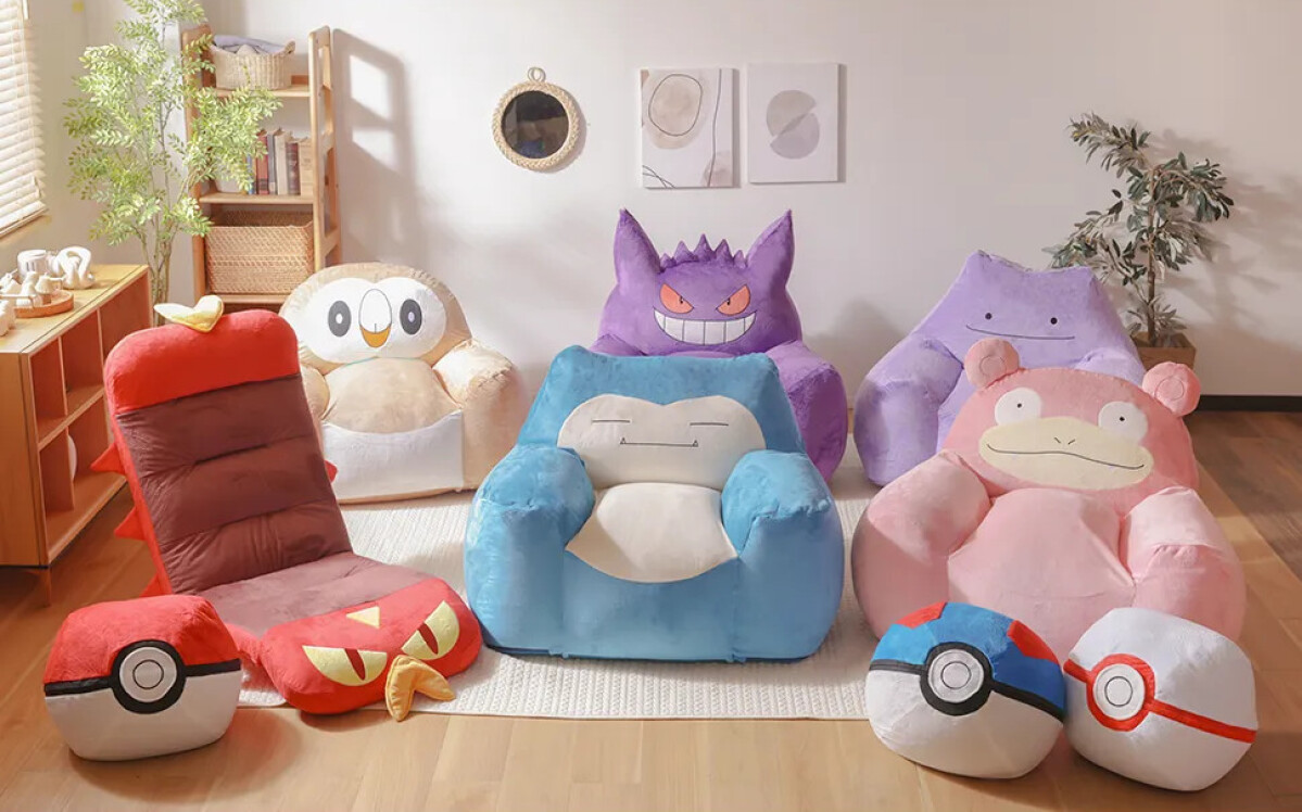 除了可达鸭，cellutane官网还提供包括百变怪、呆呆兽、卡比兽、耿鬼与木木枭的懒人沙发（图片来源／cellutane官网）