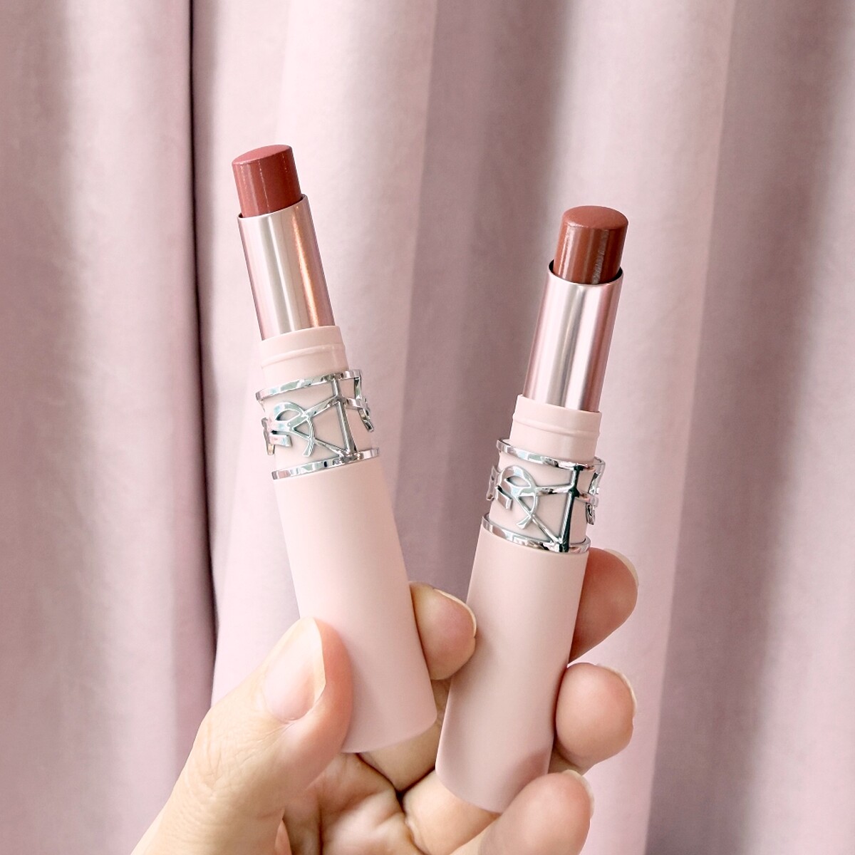 YSL情挑裸吻煙霧唇膏實拍。