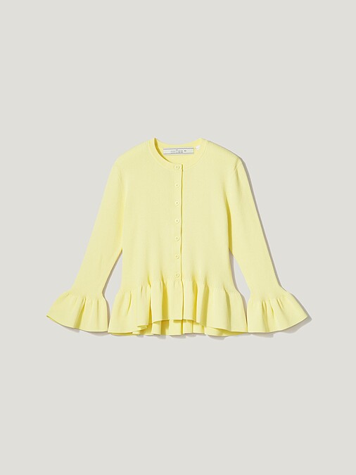 羅紋荷葉開襟外套，NT$990