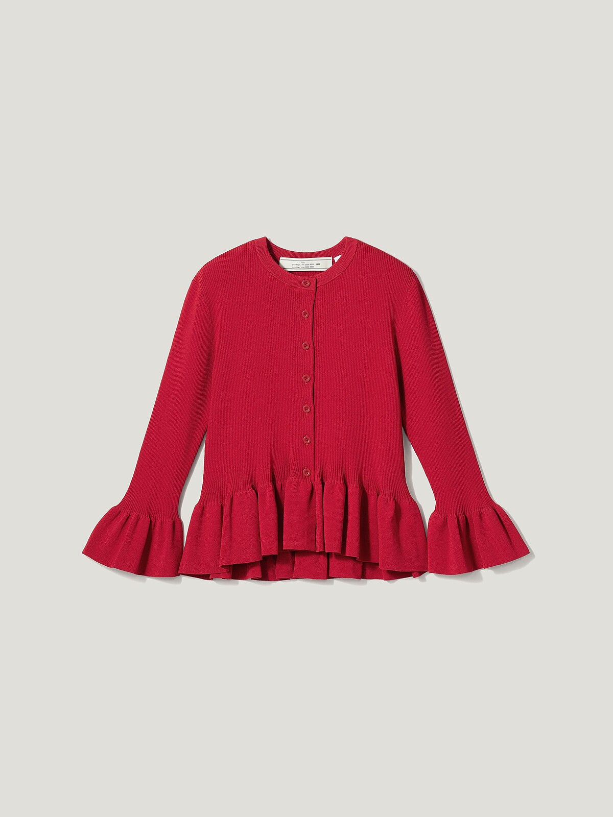 羅紋荷葉開襟外套，NT$990