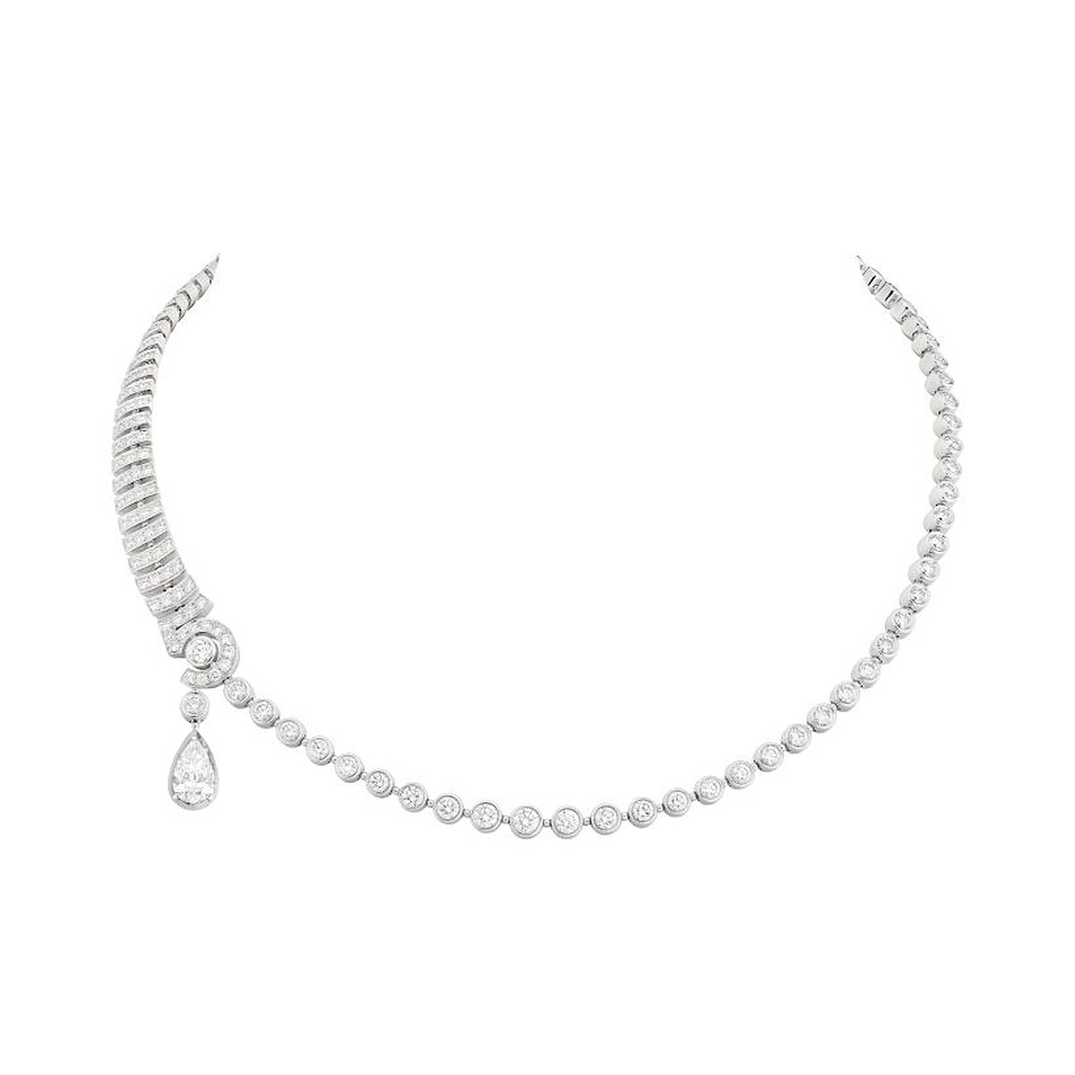 CHANEL 頂級珠寶N&deg;5 Drop 項鍊18K 白金鑲嵌鑽石