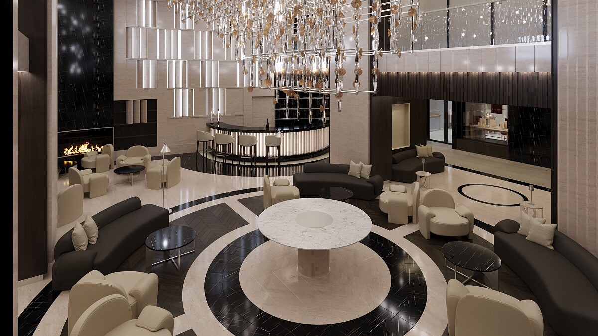 挑高中庭大廳。