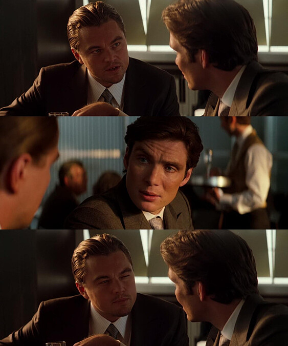 李奧納多迷因：出處：2010 年電影《全面啟動》（Inception）。